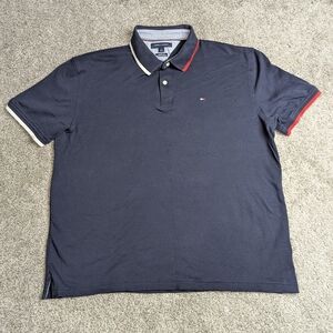 Tommy Hilfiger Dark Blue Polo with Red and White Trim